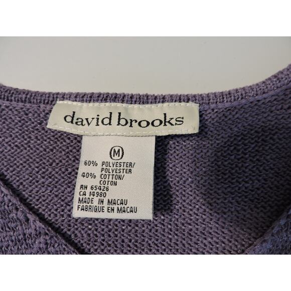 David Brooks Lavender Sweater V-Neck 3/4 Sleeve Womens Sz M - Picture 4 of 4